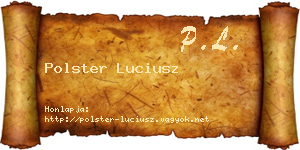 Polster Luciusz névjegykártya